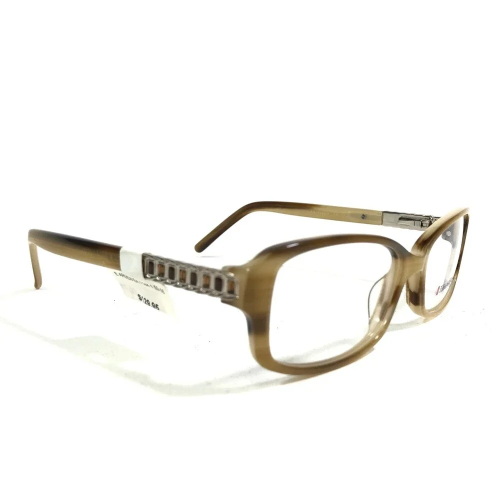 Elizabeth Arden EA 1144-1 Eyeglasses Frames Brown Horn Square Full Rim 52-16-135